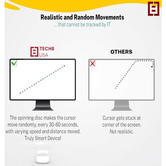 Tech8 USA USB Mouse Mover Jiggler - Picture 8 of 12